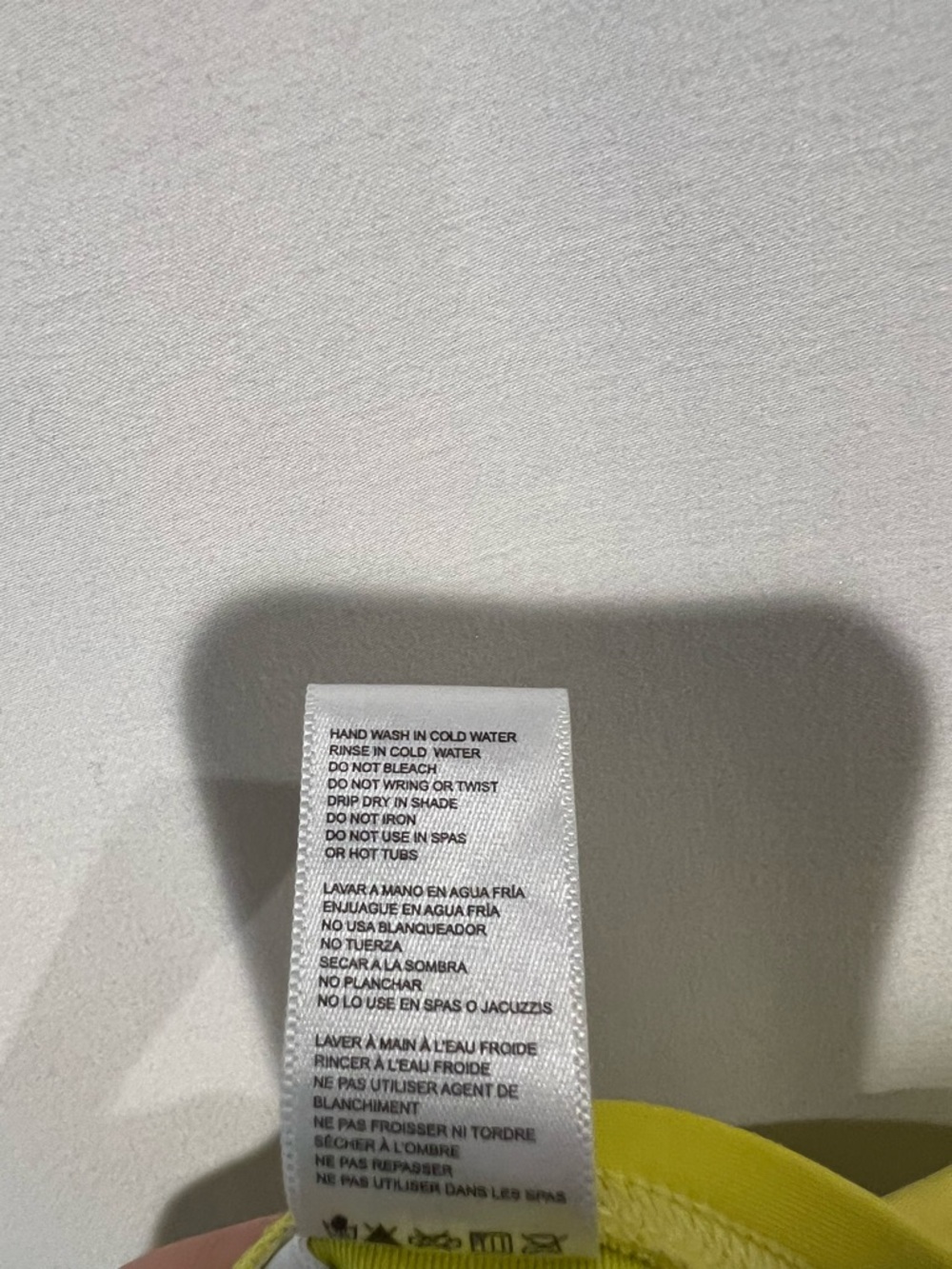 DKNY Bright Yellow Ruched One Piece Swimsuit Removable Straps L - Picture 4 of 9